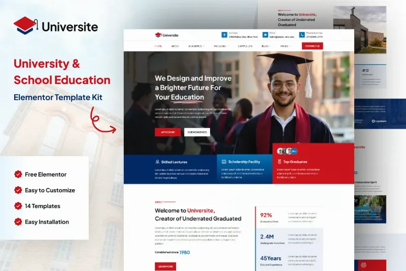 Universite - University & School Education Elementor Template Kit