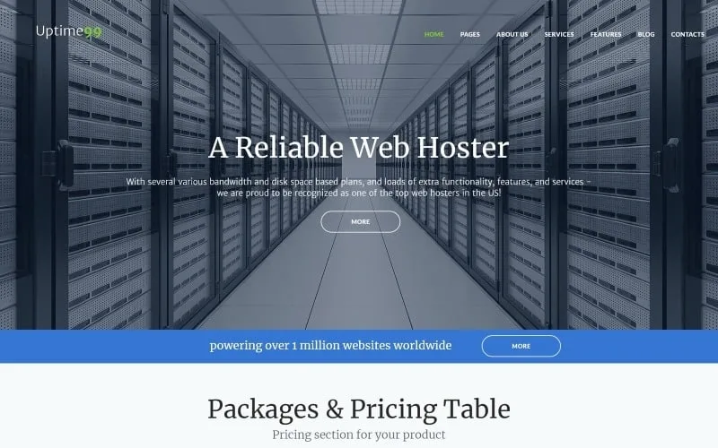 Uptime99 – Web Hosting WordPress Theme