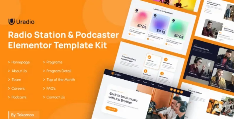 Uradio | Radio Station & Podcaster Elementor Template