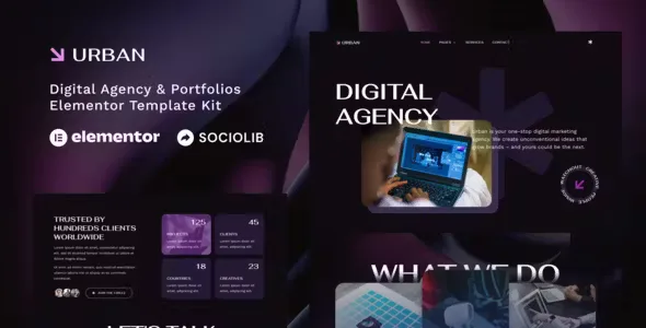 Urban Dark Digital Agency Elementor Template Kit