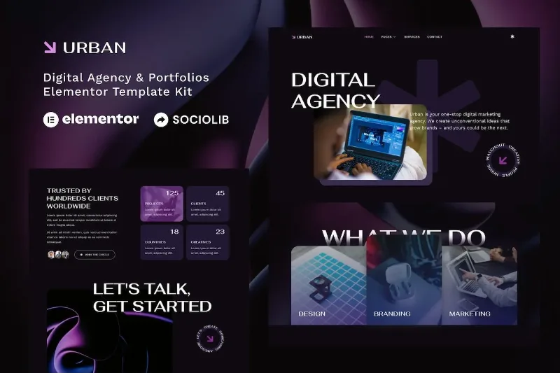 Urban – Dark Digital Agency & Portfolios Elementor Template