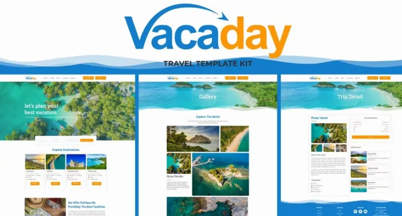 Vacaday – Travel Agency Elementor Template