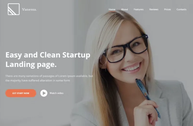Vanessa – Startup Landing Page WordPress Theme