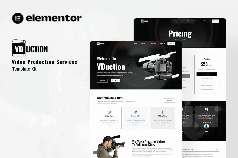 VDuction – Video Production Service Elementor Template