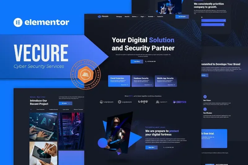 Vecure – Cyber Security Services Elementor Template Kit