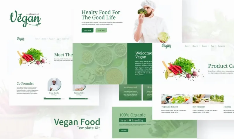 Vegan Restaurant Elementor Template