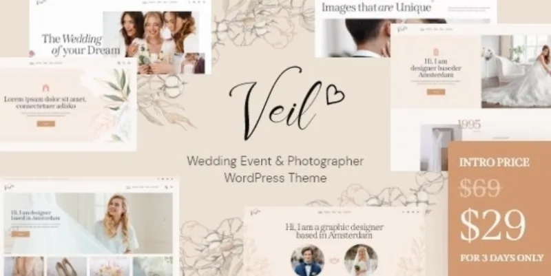 Veil – Wedding Event & Photographer WordPress Theme