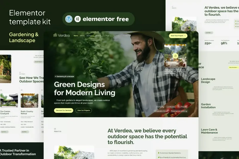 Verdea - Landscaping & Gardening Elementor Template Kit
