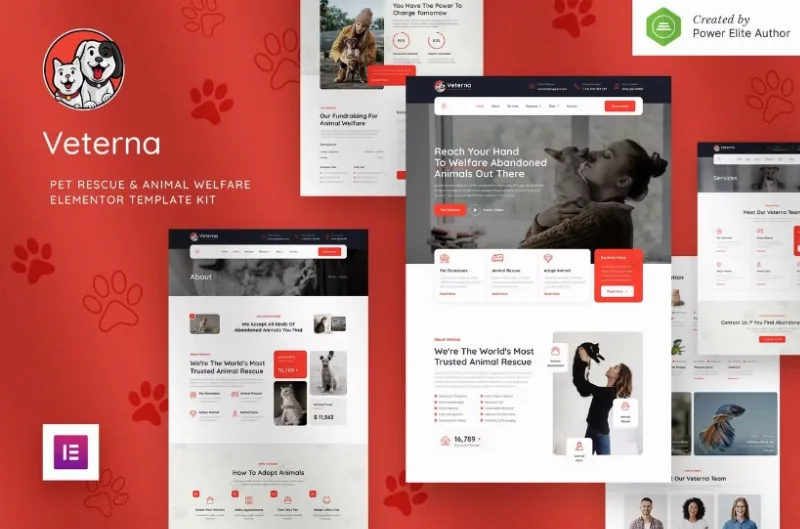 Veterna – Pet Rescue & Animal Welfare Elementor Template