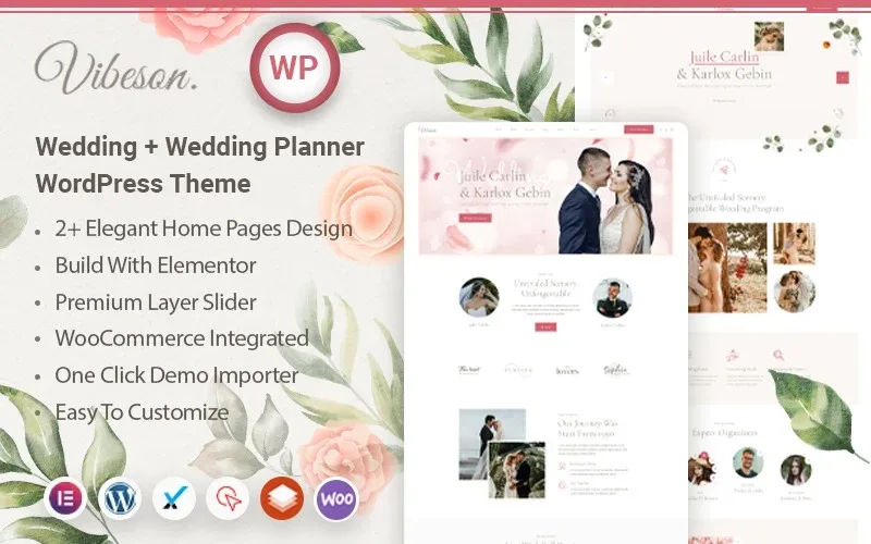 Vibeson – Elegant Wedding Love Event Planner Photography Wordpress Theme WordPress Theme