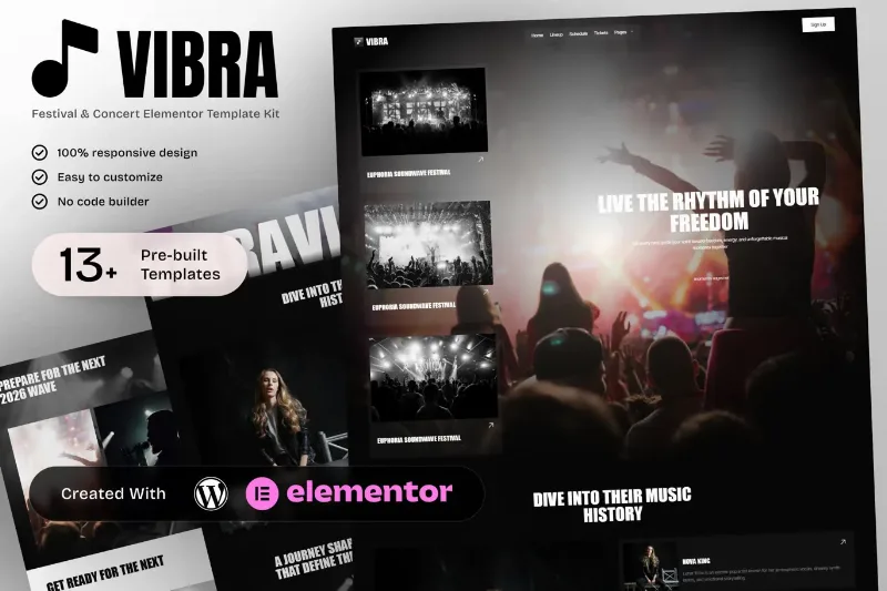Vibra - Music Festival & Concert Elementor Template Kit