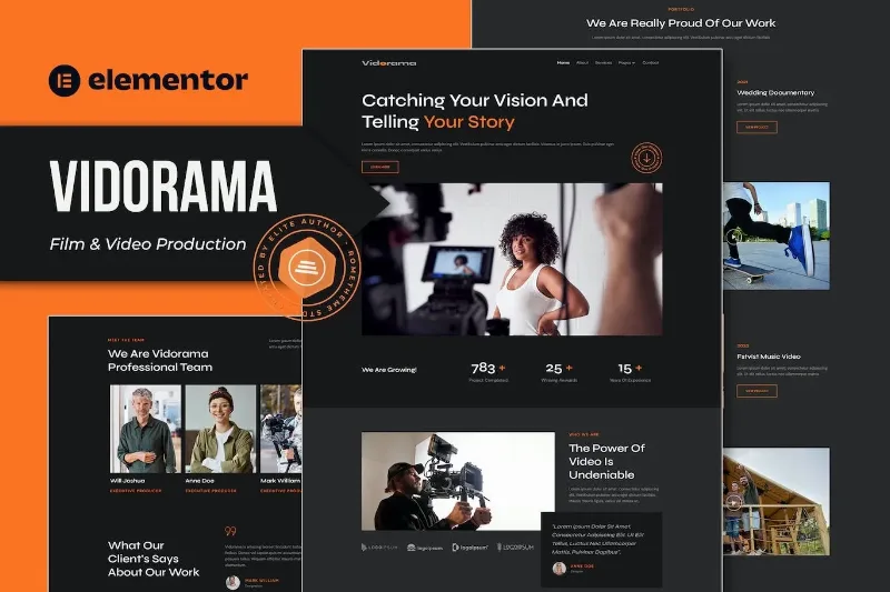 Vidorama – Film & Video Production Service Elementor Template