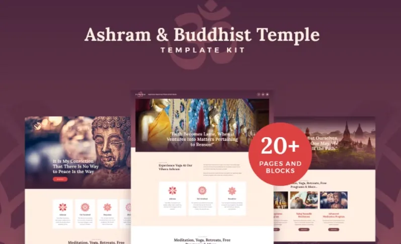 Vihara – Ashram & Oriental Buddhist Temple Elementor Template