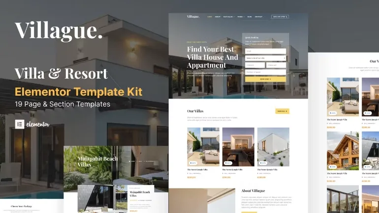 Villague – Private Villa & Resort elementor Template