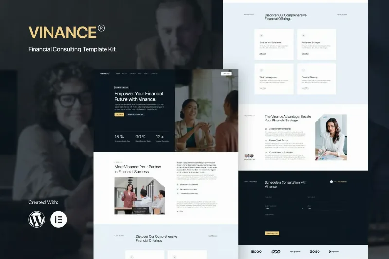 Vinance - Financial Consulting Elementor Template Kit