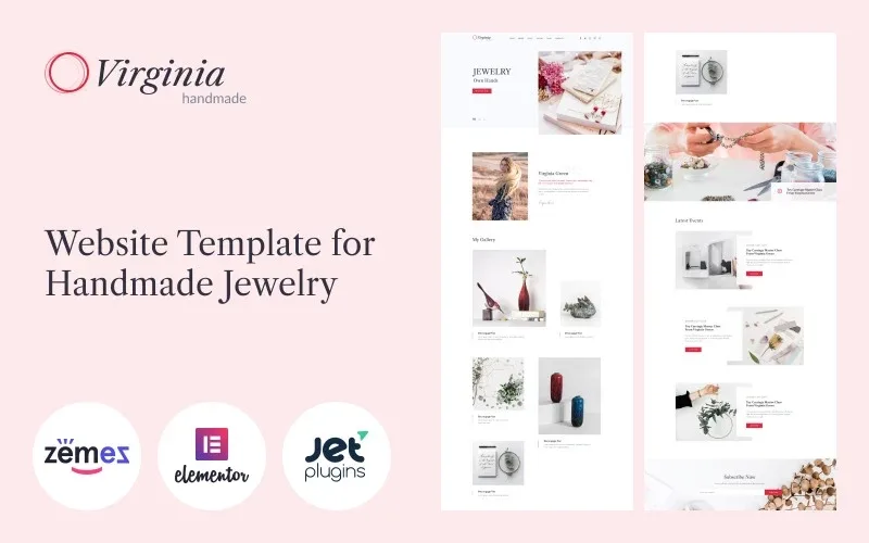 Virginia – Website Template for Handmade Jewelry with Elementor Builder WordPress Theme