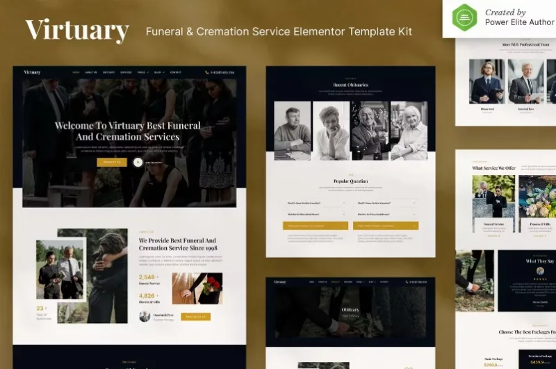 Virtuary – Funeral & Cremation Services Elementor Template