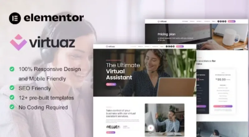 Virtuaz – Virtual Assistant Business Elementor Template