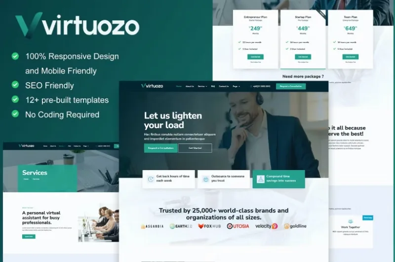Virtuozo – Virtual Assistant Service Elementor Template