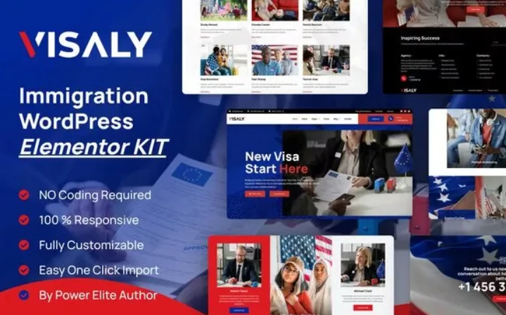 Visaly – Immigration & Visa Consulting Elementor Pro Template