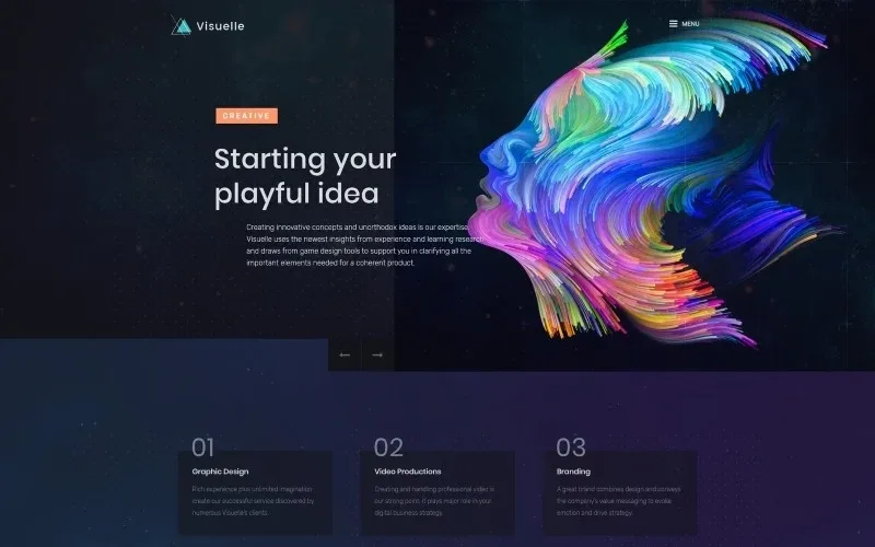 Visuelle – Creative Mondrianism WordPress Elementor Theme WordPress Theme