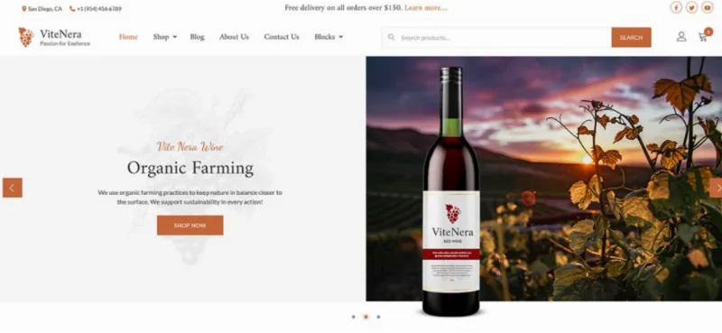 Vite Nera – Responsive Wine Shop WordPress Theme