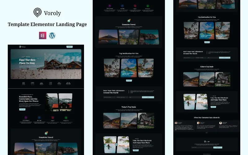 Voroly - Travels and Tour Elementor Landing Page