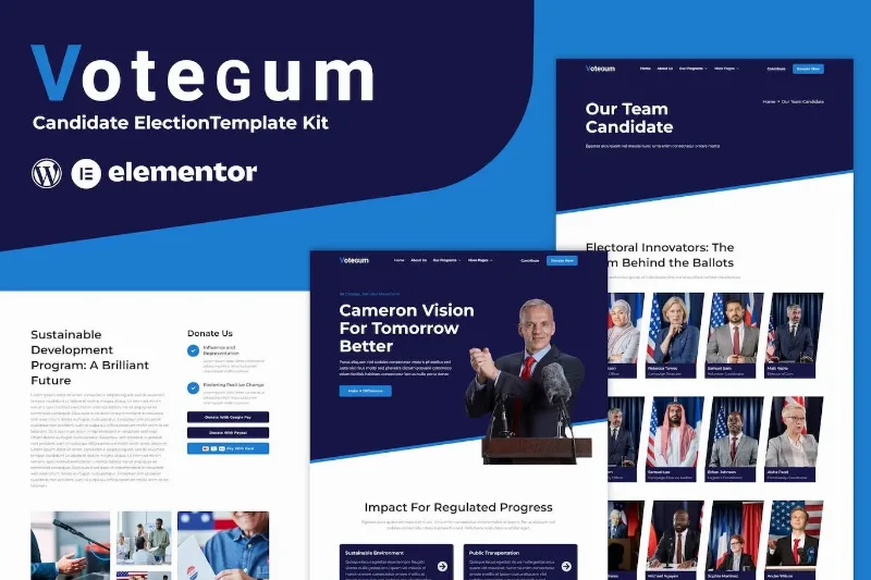 Votegum – Candidate Election Elementor Template
