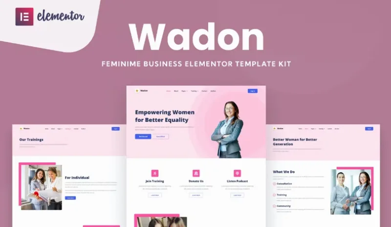 Wadon – Feminine Business Consultant Elementor Template