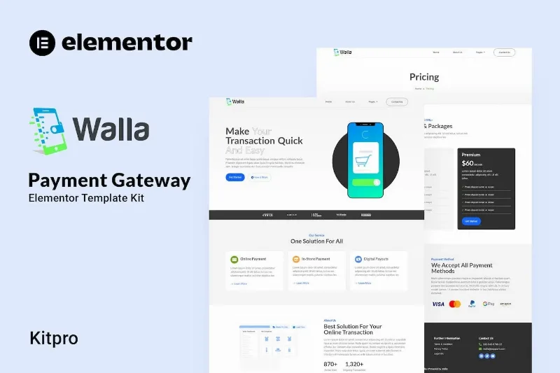 Walla – Payment Gateway Elementor Template