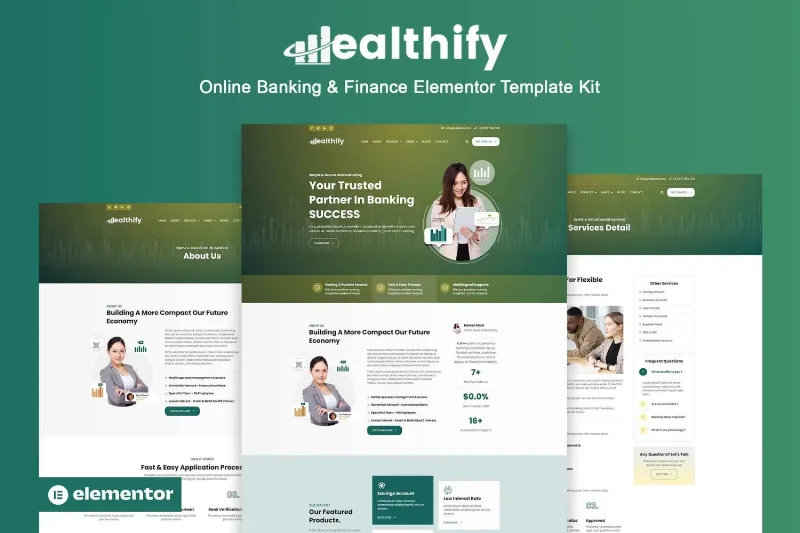 Wealthify – Online Banking & Finance Elementor Pro Template