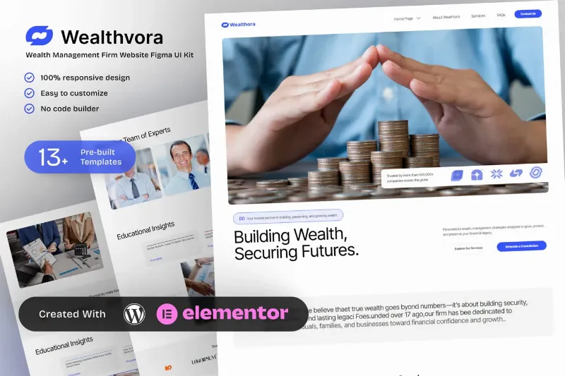Wealthora - Wealth Management Firm Elementor Template Kit