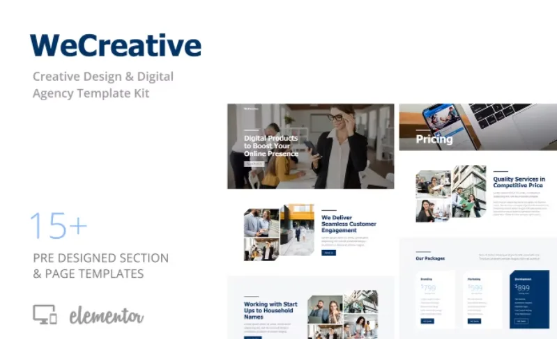 WeCreative – Digital Agency Elementor Template