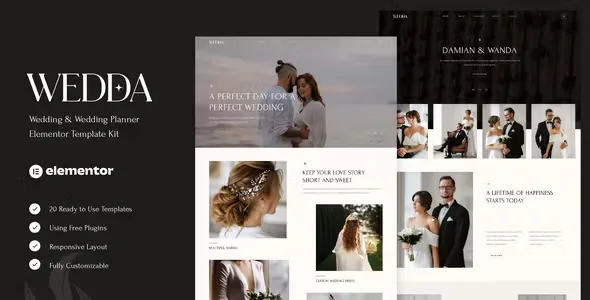 Wedda Wedding and Wedding Elementor Template Kit