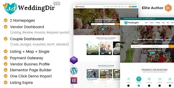 WeddingDir – Directory & Listing WordPress Theme for Vendor / Supplier