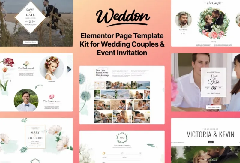 Weddon – Wedding Event Invitation Elementor Template