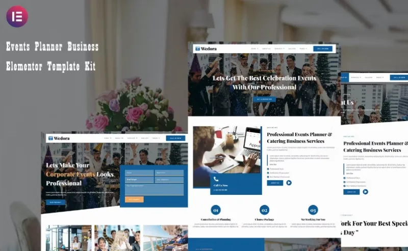 Wedora – Events Planner Business Elementor Template