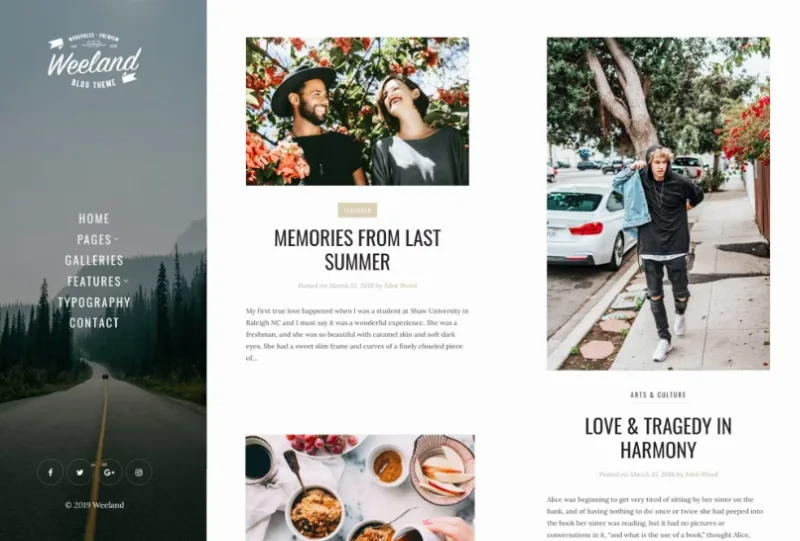 Weeland – Masonry Lifestyle WordPress Blog Theme