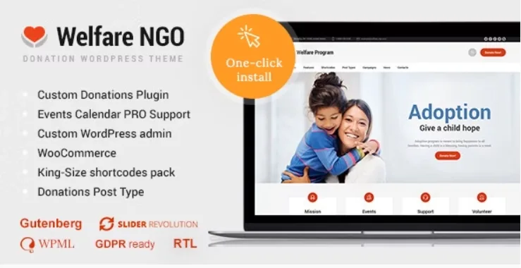 Welfare NGO – Nonprofit Organization Charity Theme