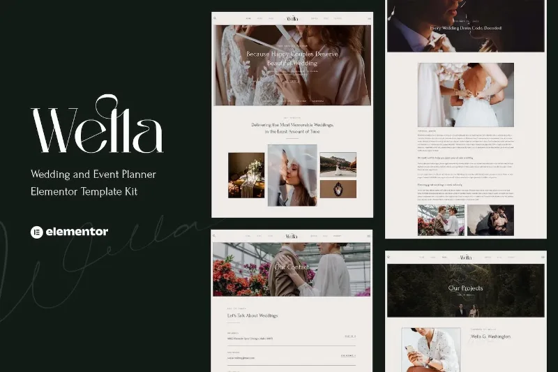 Wella – Wedding & Event Planner Elementor Template