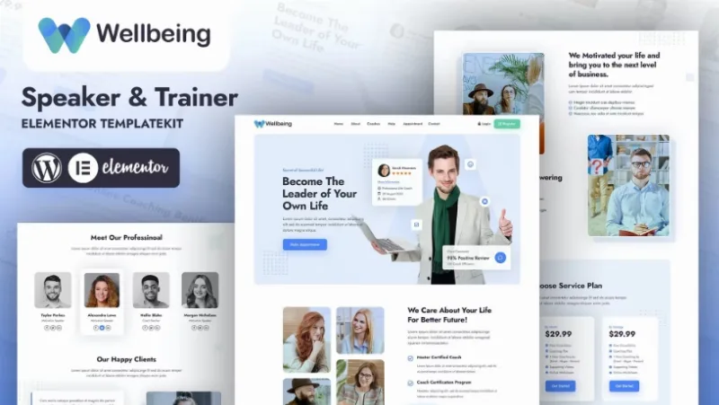 Wellbeing | Speaker & Trainer Elementor Template