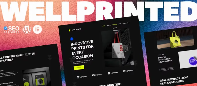 WellPrinted – Print Service Elementor Template