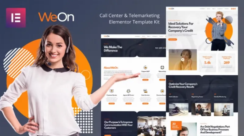 WeOn – Call Center & Telemarketing Elementor Template