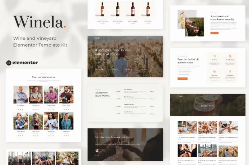 Winela – Wine and Vineyard Elementor Template