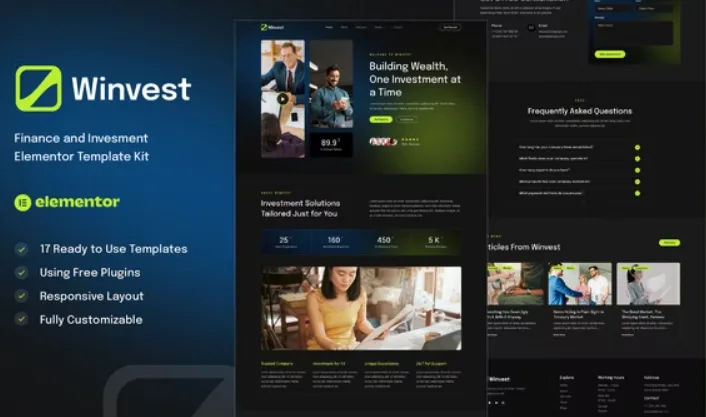 Winvest – Finance & Investment Elementor Template