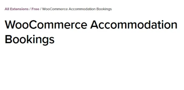 WooCommerce Accommodation Bookings