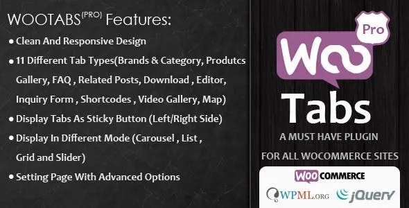 Woocommerce Product Tab Pro