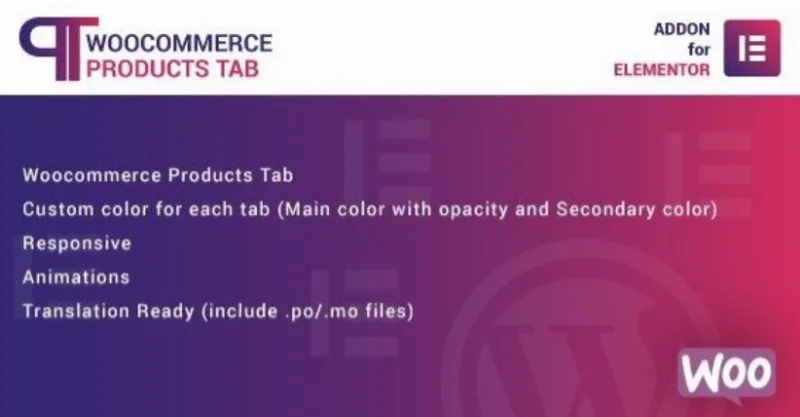 WooCommerce Products Tab for Elementor WordPress Plugin 1.0.0