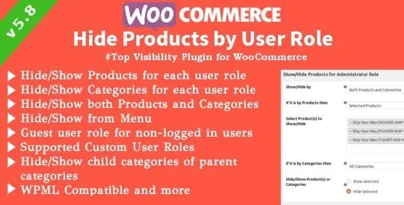 WooCommerce Show/Hide Products or Categories by User Roles