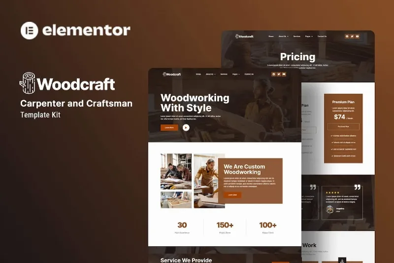 Woodcraft – Carpenter & Craftsman Elementor Template